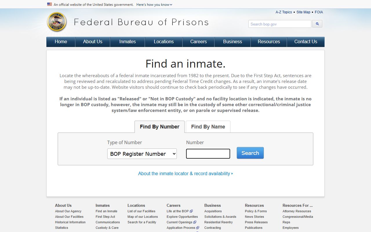 Federal Bureau of Prisons inmate locator, which does not publish booking mugshots for Morgan County federal inmates